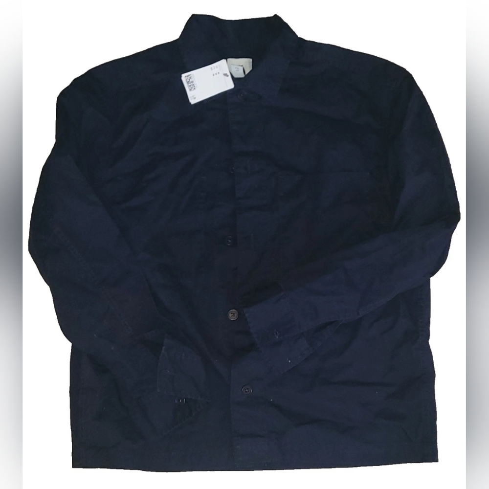 H&M Men's Long Sleev Over Shirt, Button-down Overshirt, Cotton, Pocket, NWR